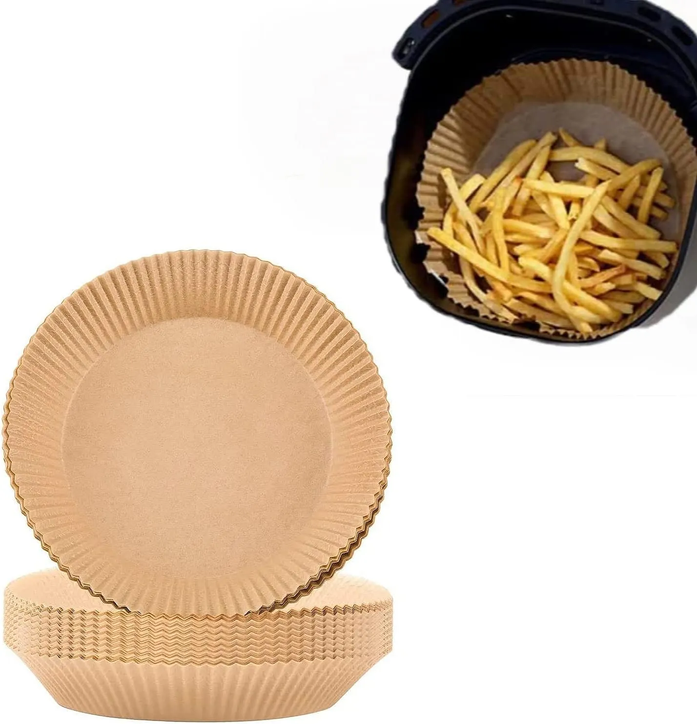 100 PCS Air Fryer Liners Disposable, Parchment Paper Liners for Air Fryer Basket, Air Fryer Sheets Round for Baking, Air Fryer Accessories