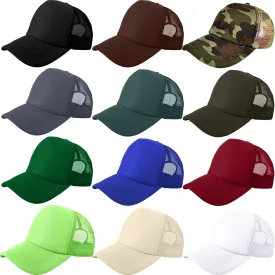 12 Pack Child Trucker Hats Bulk DIY Sublimation Baseball Cap Blank Mesh Trucker Cap for Kids Summer Outdoor Sports