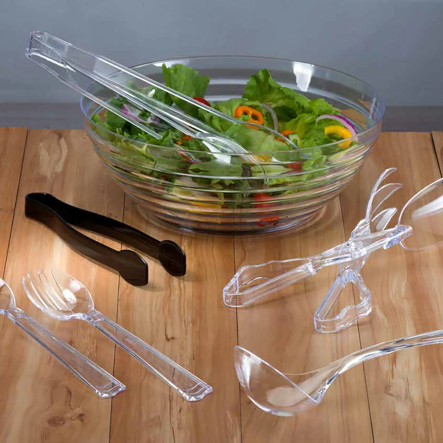 12" Clear Plastic Tongs