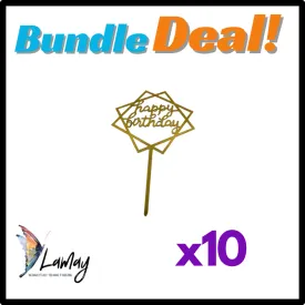 (2) Bundle Deal Acrylic Cake Topper Happy Birthday x10