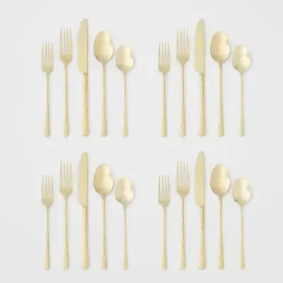 20pc Cherryfield Champagne Flatware Set - Threshold