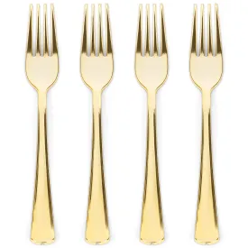 300 Gold Plastic Forks Heavy-Duty, Heavyweight Plastic Silverware Forks, Fancy