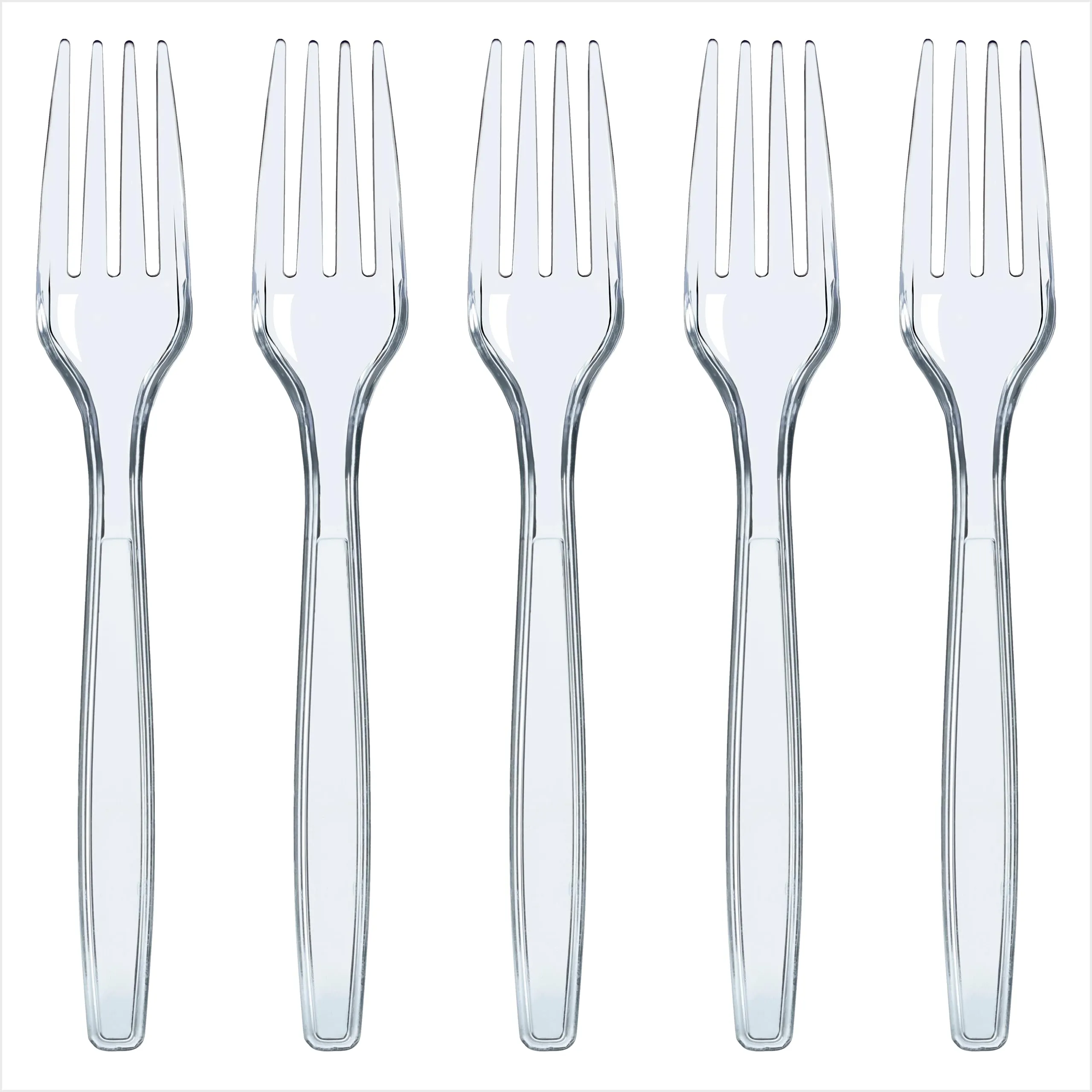 500 Clear Plastic Forks - Heavyweight Plastic Forks, Fancy Plastic Cutlery,