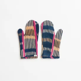 African Baule Oven Mitts - Indigo/Peach/Pink