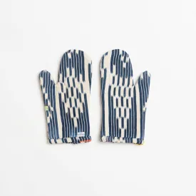 African Baule Oven Mitts - Indigo/White