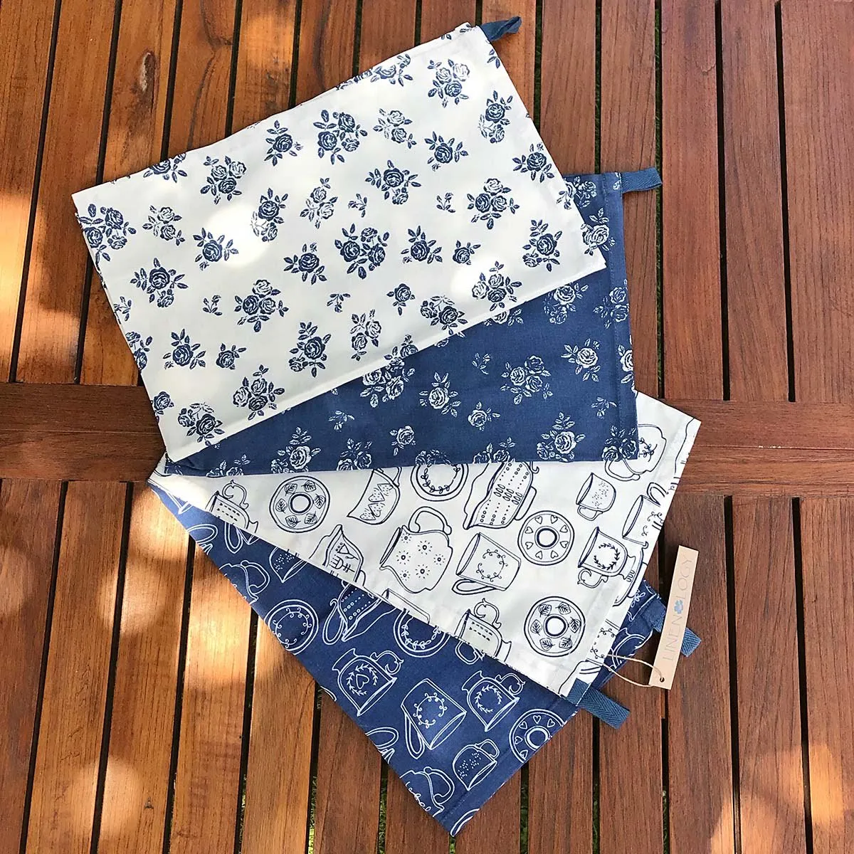 All Purpose Towel Set - English Rose - Navy