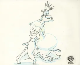 Animaniacs Original Production Drawing:  Minerva and Newt