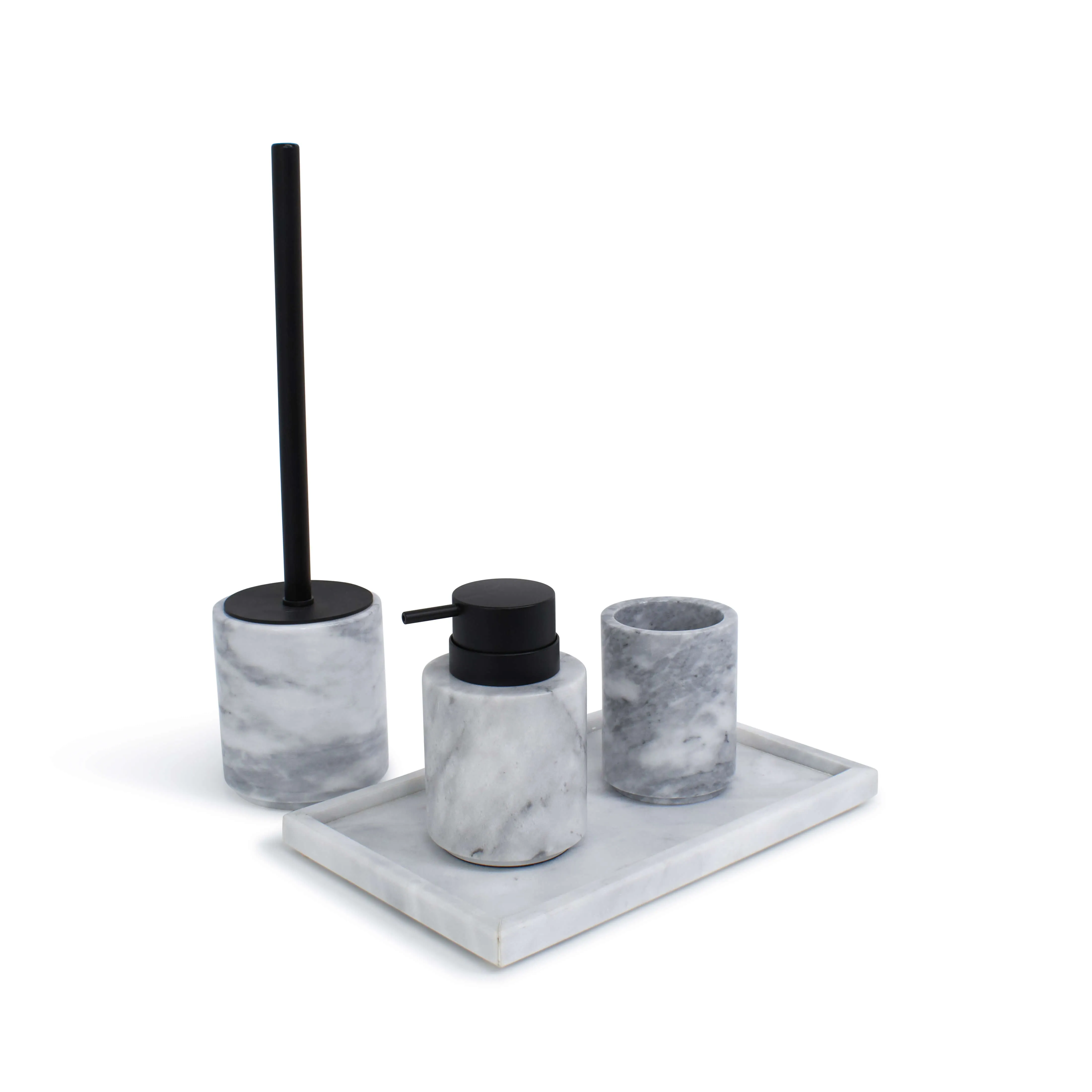 Apollo Toilet Brush Holder 9.5 x 36cm - White Marble