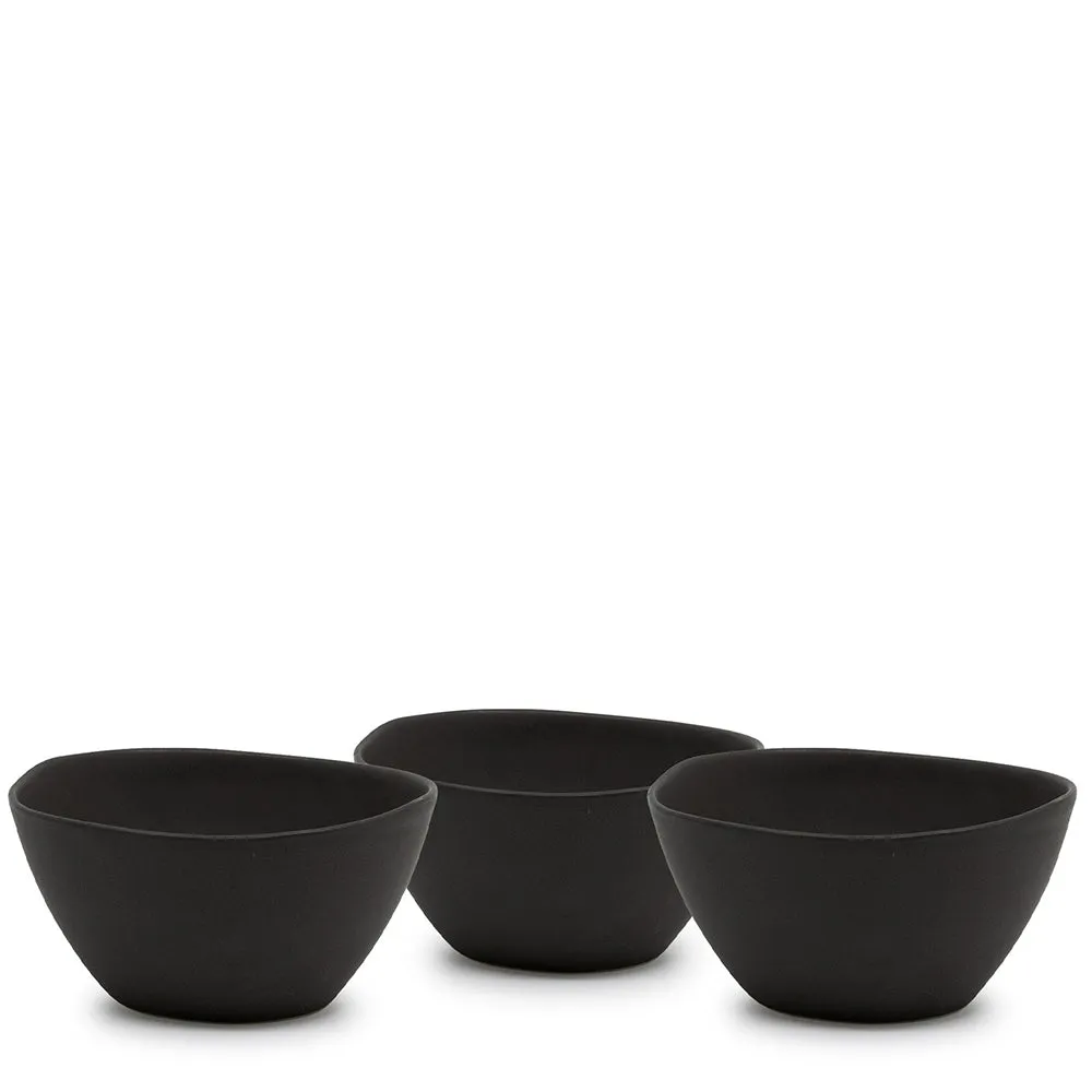 Arcata Condiment Dishes 12 x 6cm - Set of 3 - Black