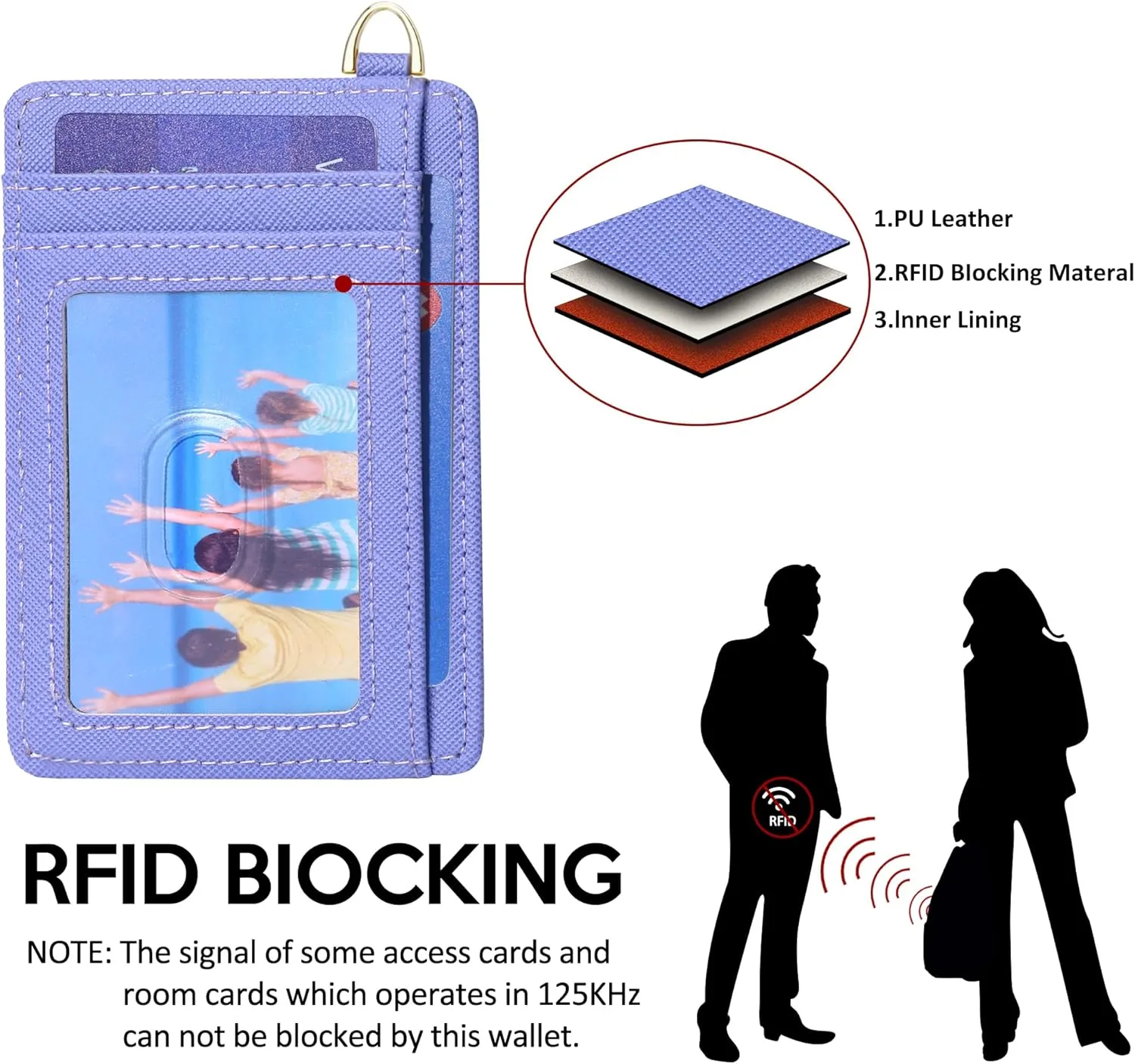 Badiya Credit Card Holder Slim Minimalist Wallet, Front Pocket Purse RFID Blocking Wallet Compact Card Case with ID Window for Women & Men