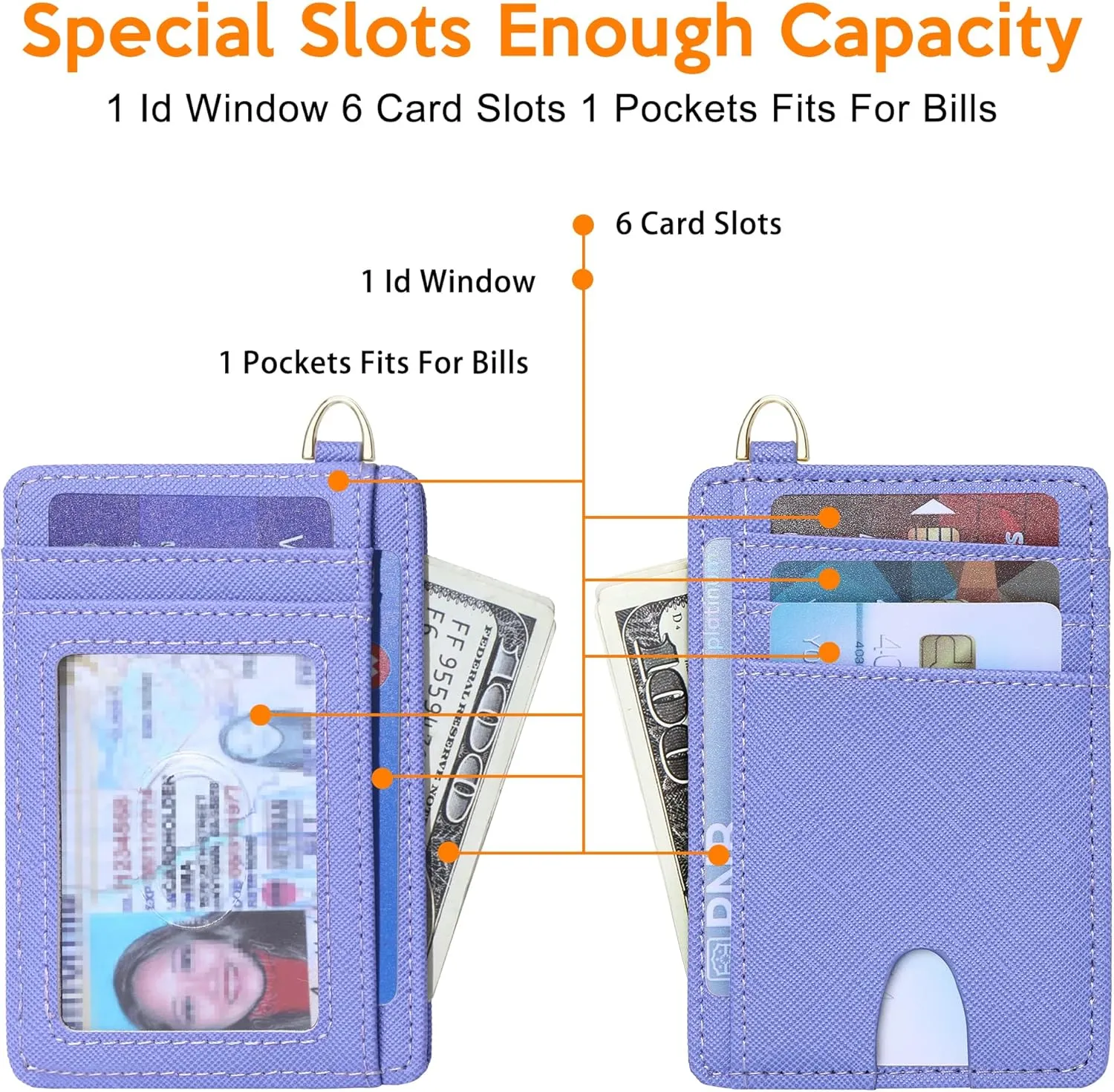 Badiya Credit Card Holder Slim Minimalist Wallet, Front Pocket Purse RFID Blocking Wallet Compact Card Case with ID Window for Women & Men