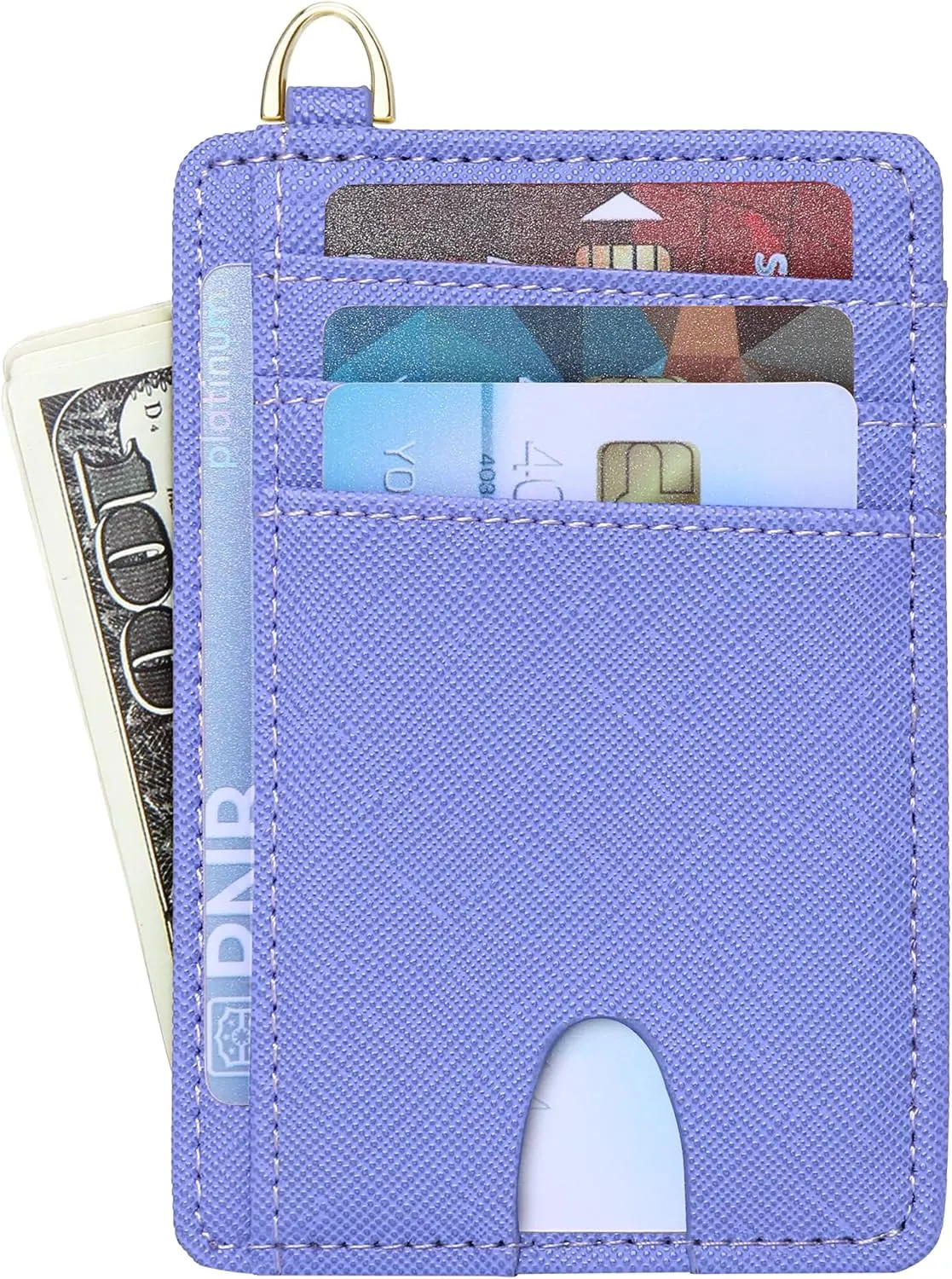 Badiya Credit Card Holder Slim Minimalist Wallet, Front Pocket Purse RFID Blocking Wallet Compact Card Case with ID Window for Women & Men