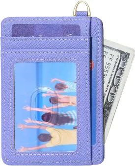 Badiya Credit Card Holder Slim Minimalist Wallet, Front Pocket Purse RFID Blocking Wallet Compact Card Case with ID Window for Women & Men