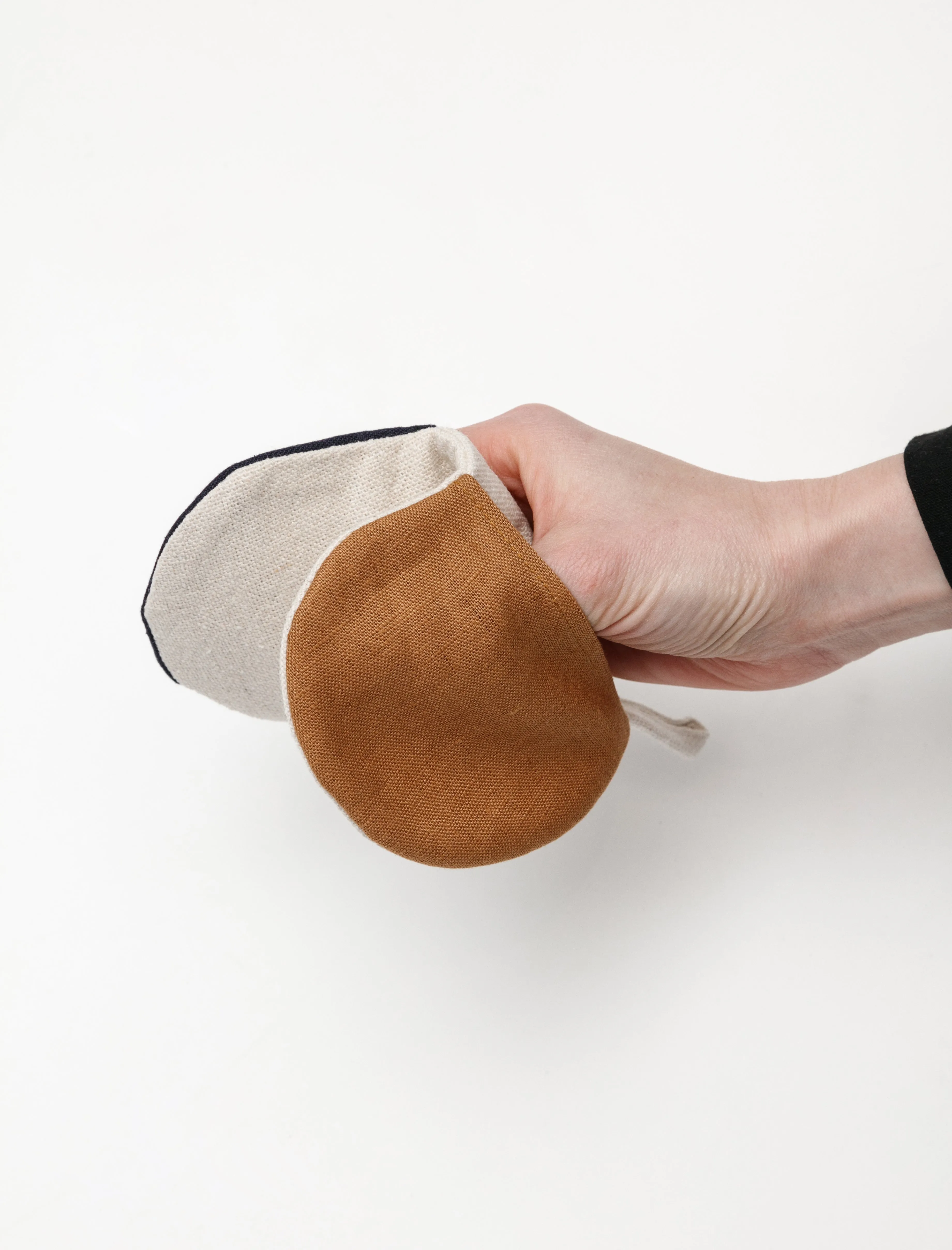 Bean Pot Mitts Navy/Brown