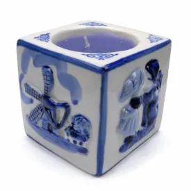 Blue Votive Candles Embossed Mill & Kiss