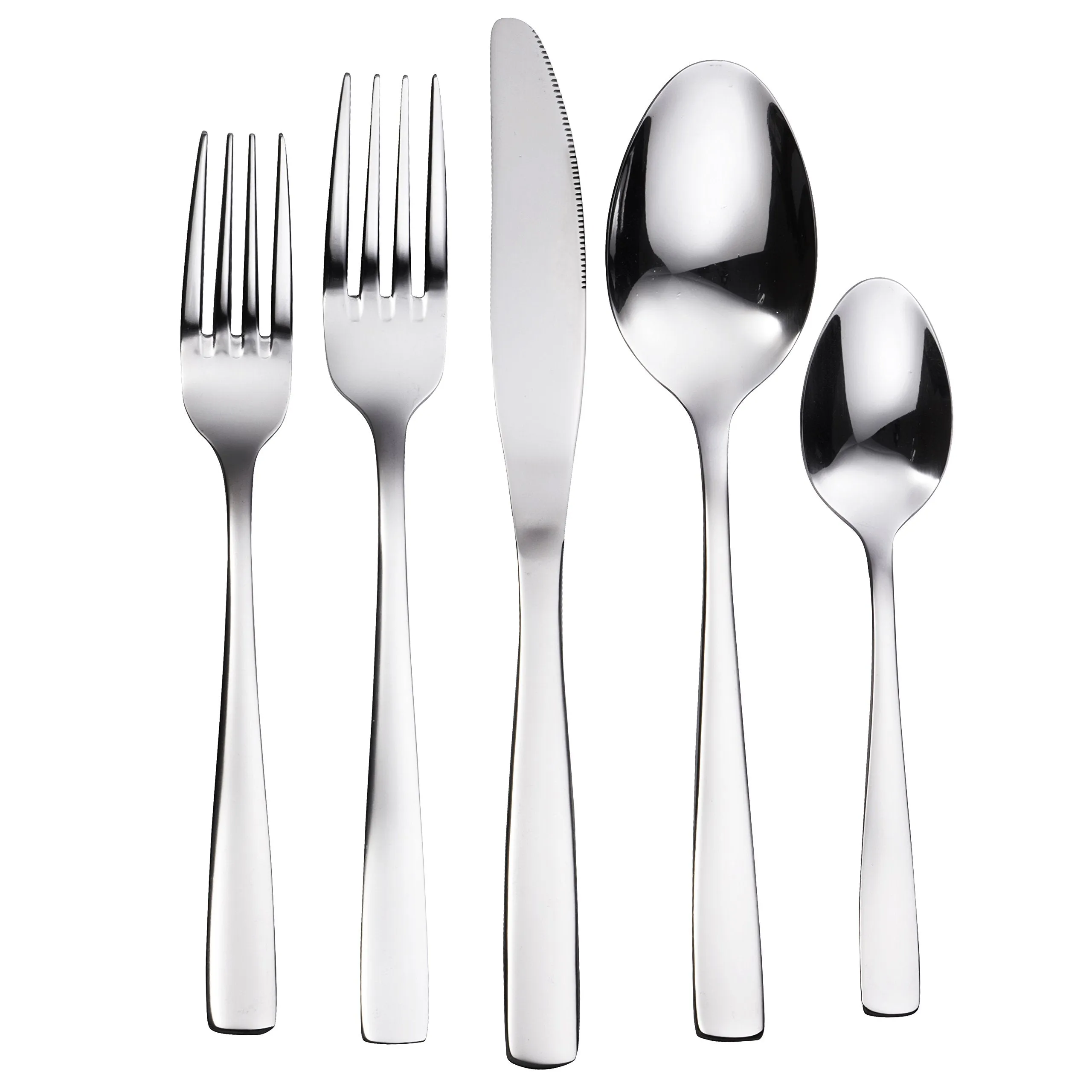 Bruntmor - Everyday Silverware Utensils 20 Piece Mirror Polished Flatware Cutlery Set