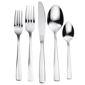 Bruntmor - Everyday Silverware Utensils 20 Piece Mirror Polished Flatware Cutlery Set