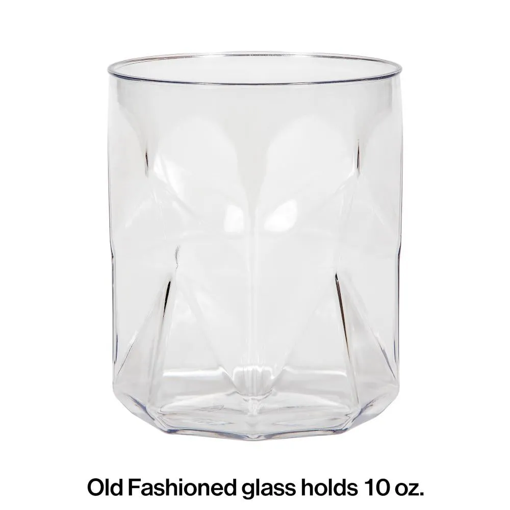 Bulk Plastic Fractal Old Fashioned Tumblers (24 per Case)