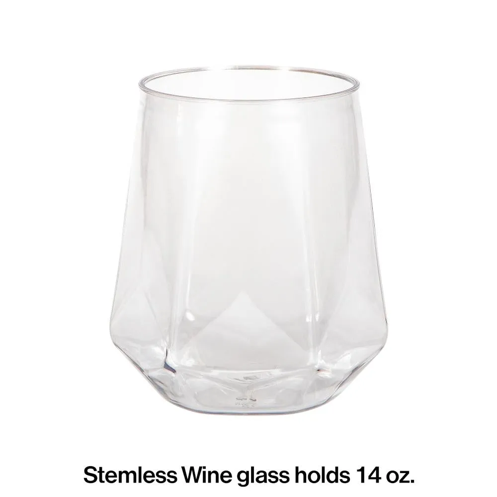 Bulk Plastic Fractal Stemless Wine Tumblers (24 per Case)