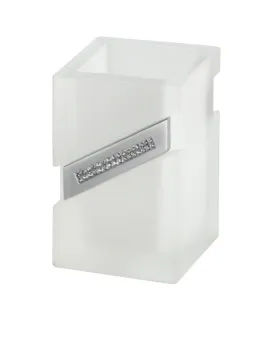 Carmen table glass toothbrush holder - Chrome