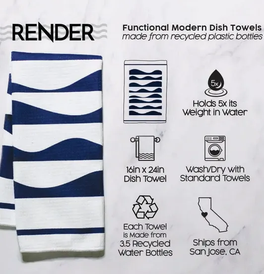 Catching Waves Dish Towel