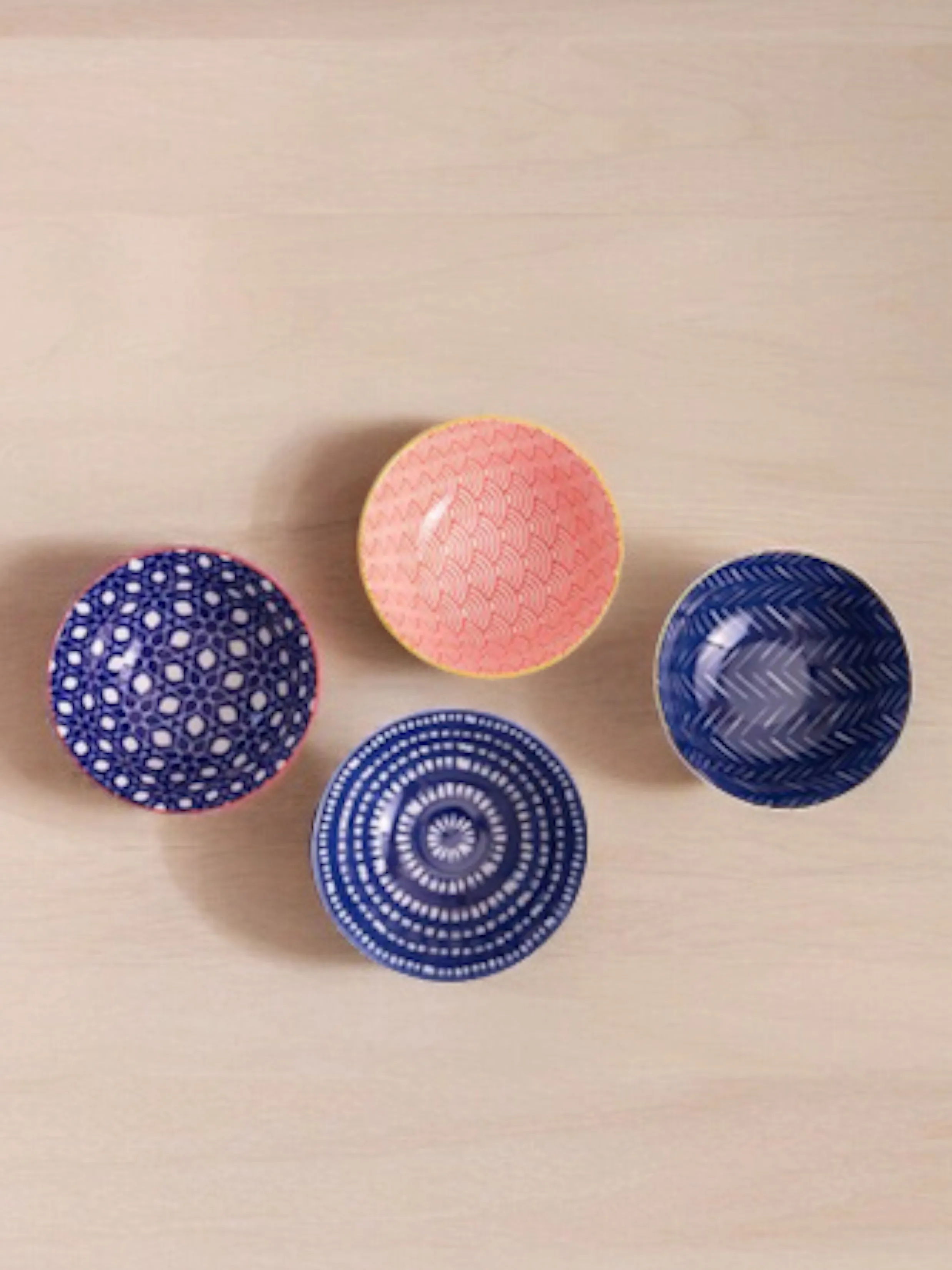Ceramic Bowls Blue Pastels - Set of Four