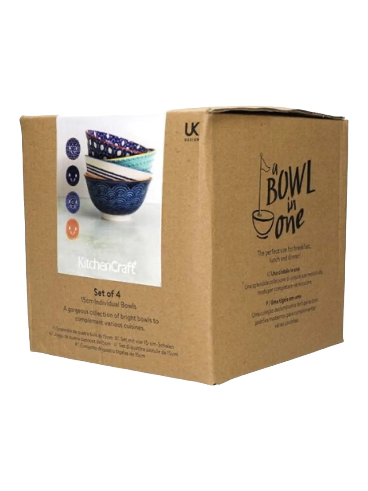 Ceramic Bowls Blue Pastels - Set of Four
