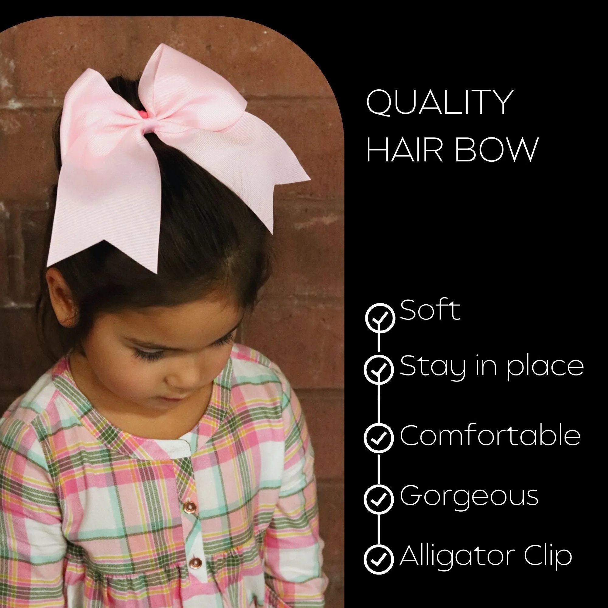 Cheer Bow for Girls Large Hair Bows with Clip Holder You Pick Colors & Quantities