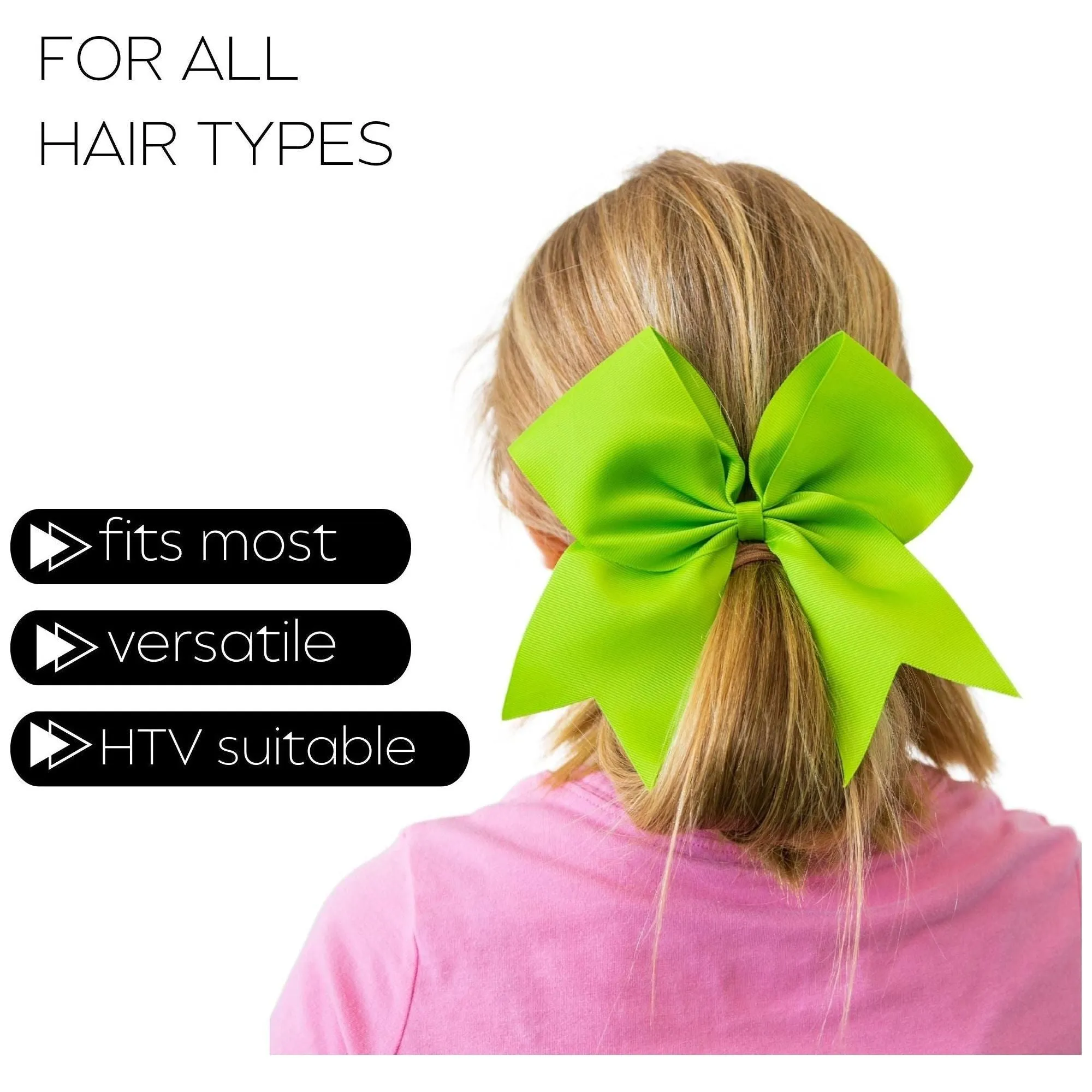 Cheer Bow for Girls Large Hair Bows with Ponytail Holder You Pick Colors & Quantities