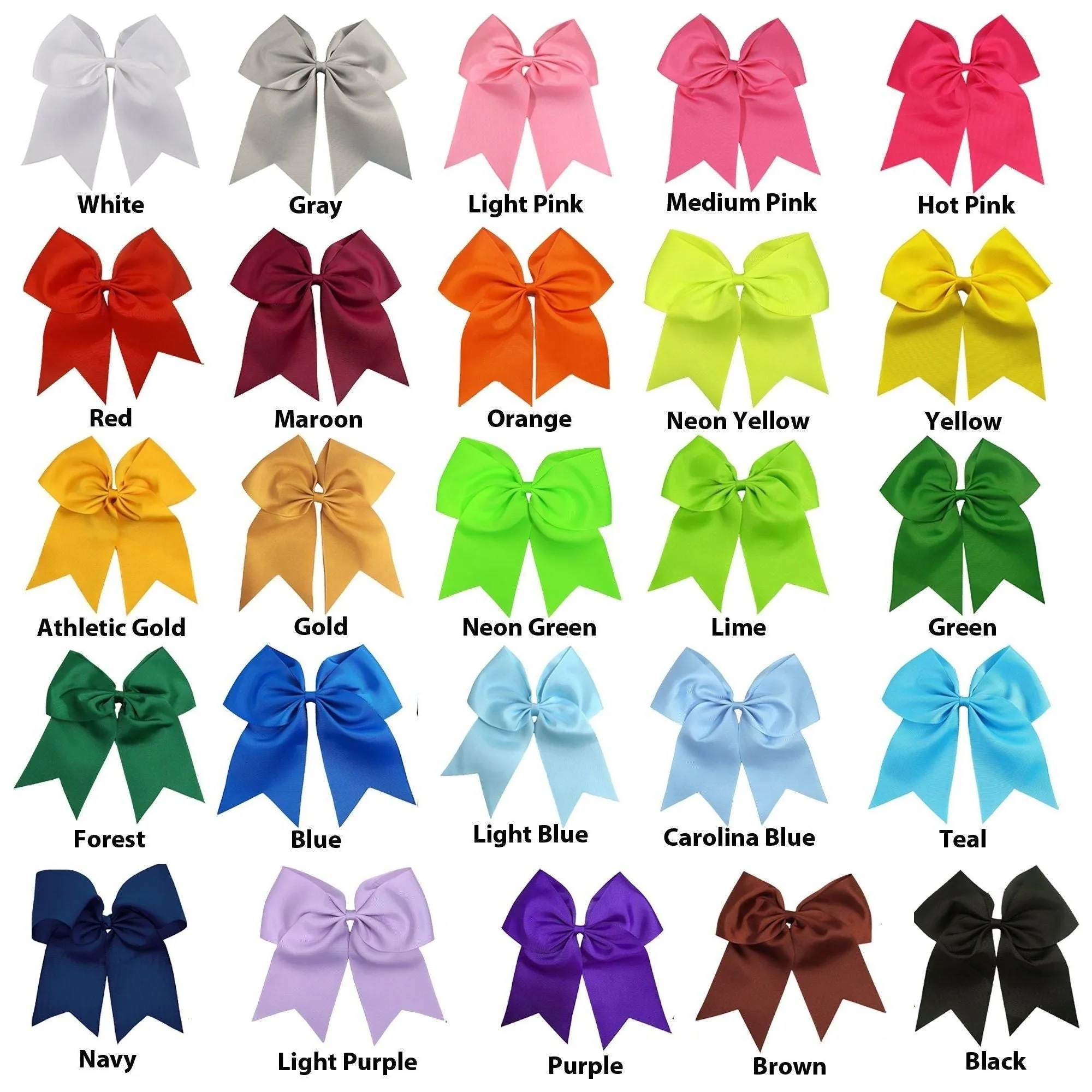 Cheer Bow for Girls Large Hair Bows with Ponytail Holder You Pick Colors & Quantities