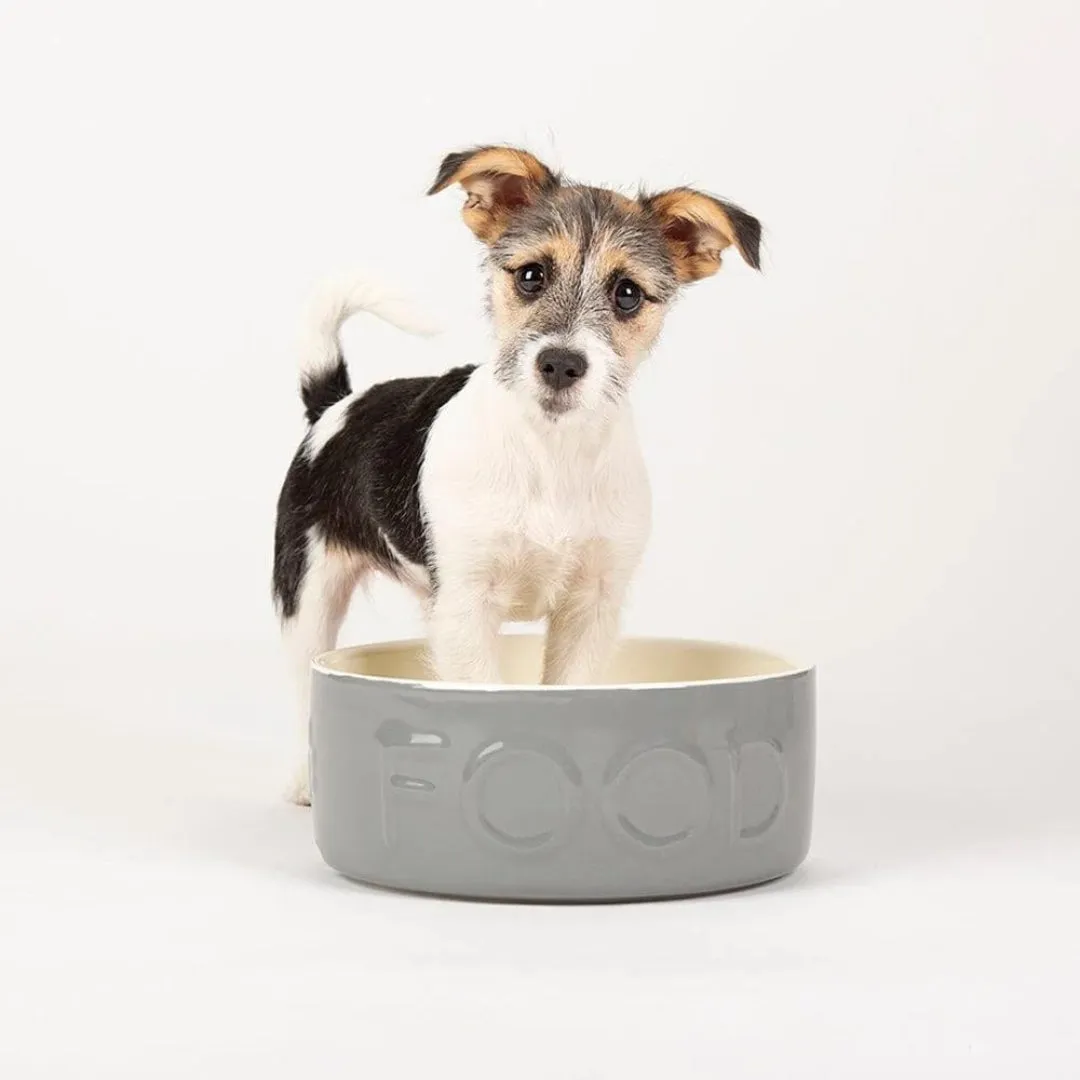 Classic 2 Piece Dog Food & Water Bowl Set - Grey