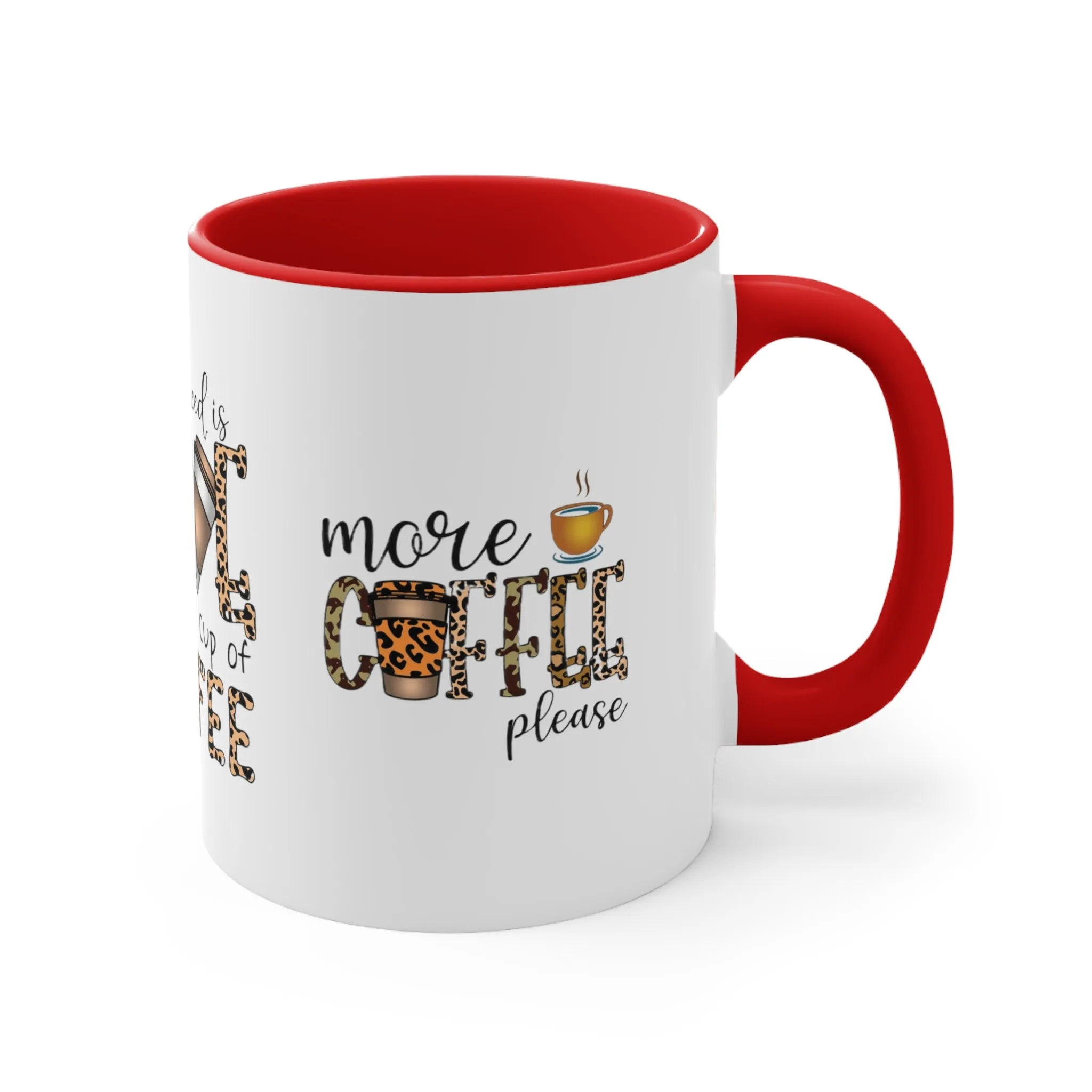 COFFEE LOVERS OFFICIAL Mug - With Color Accents - Black, Red, Pink, Blue, Navy - Mugscity 23 - Free Shipping