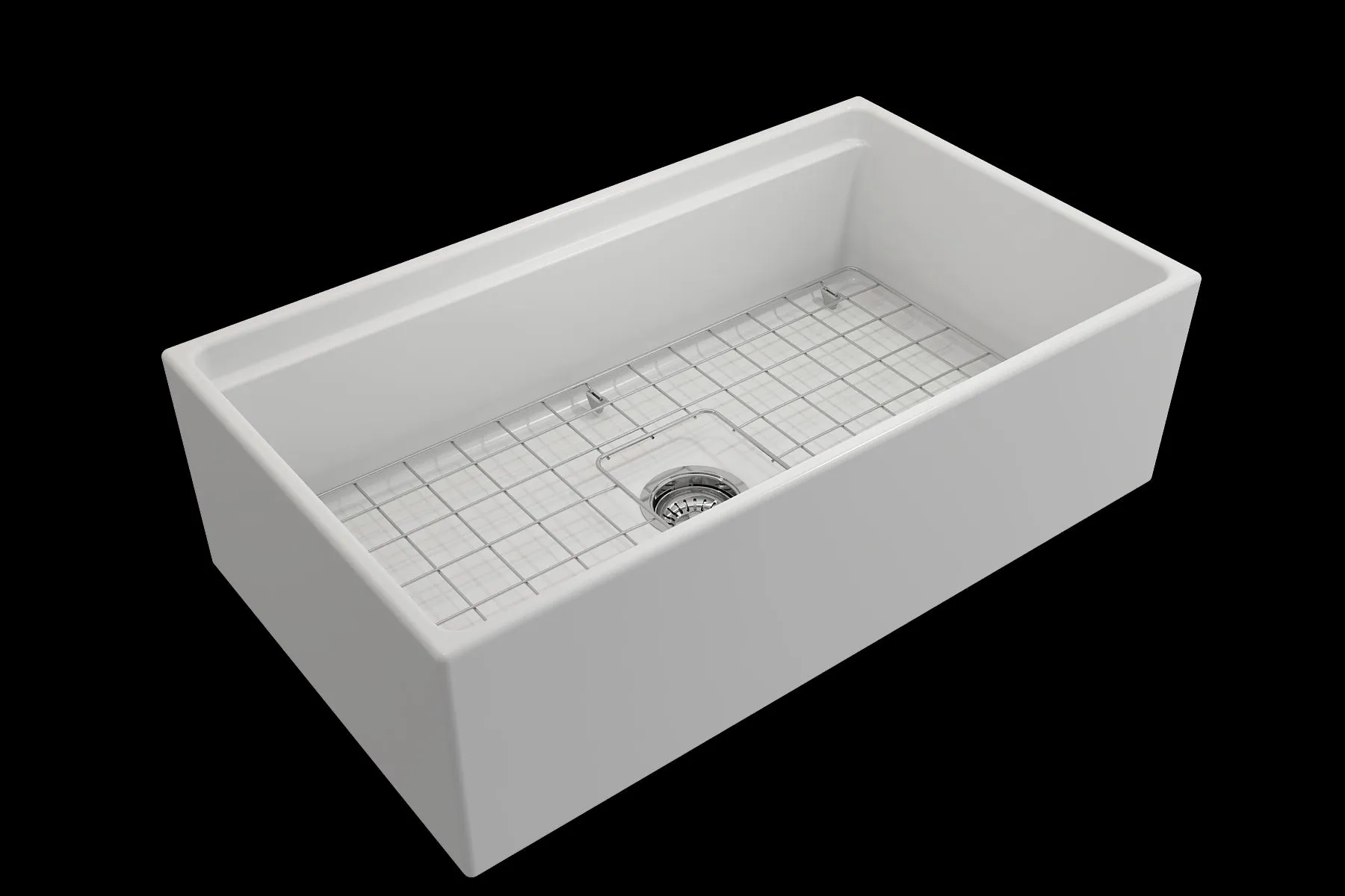 Contempo Step-Rim 33" x 19" x 10" Single-Basin Farmhouse Apron Front Kitchen Sink in Matte White