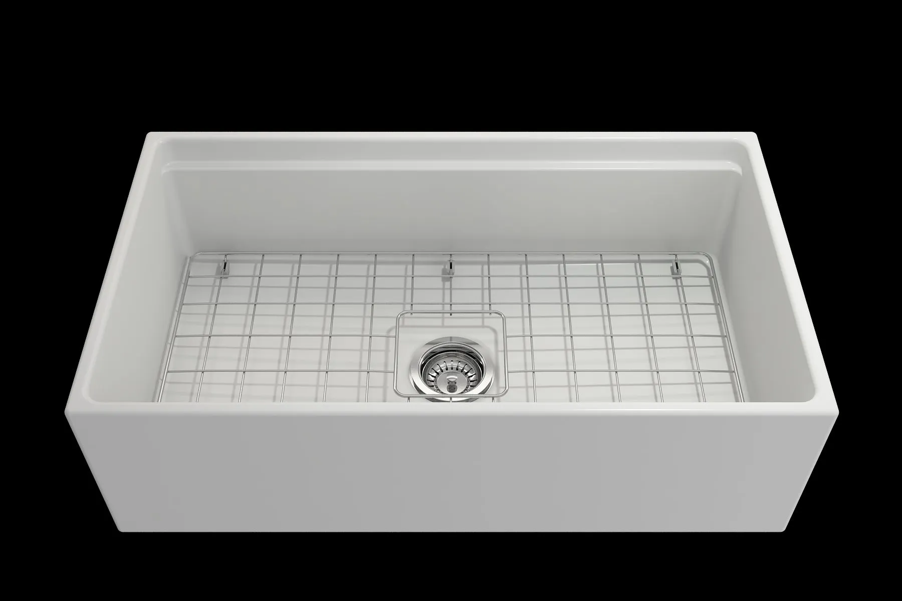 Contempo Step-Rim 33" x 19" x 10" Single-Basin Farmhouse Apron Front Kitchen Sink in Matte White