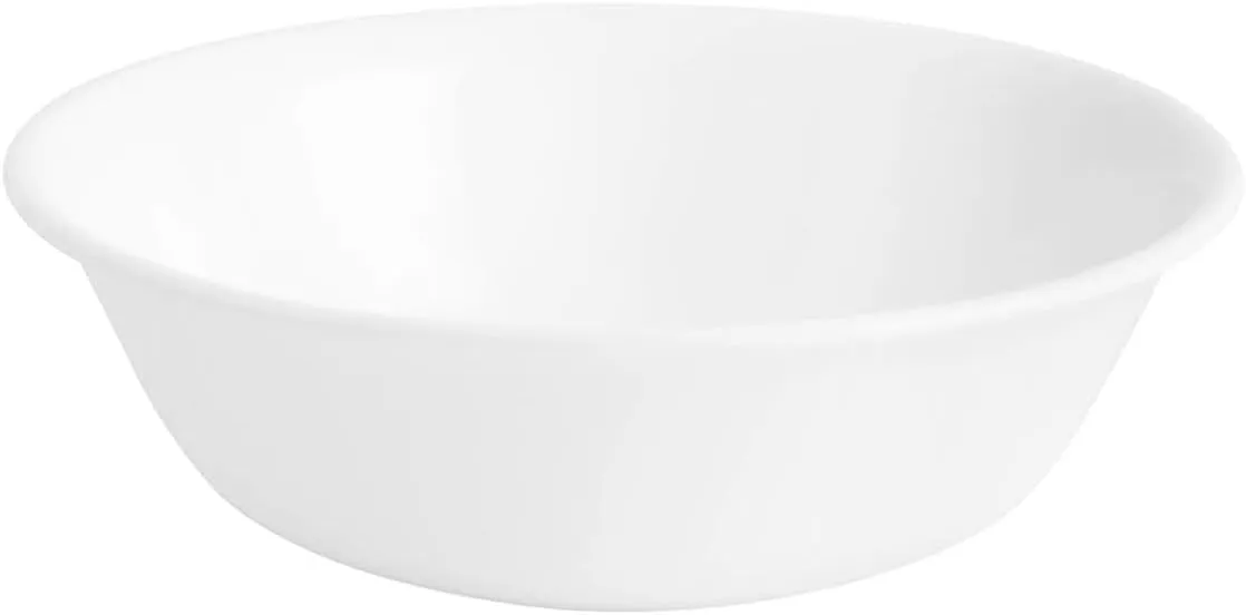 Corelle Vitrelle 6-Piece Soup/Cereal Bowl Set Triple Layer Glass and Chip Resistant, 18-Oz Lightweight Round Bowls, Winter Frost White