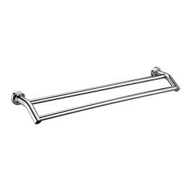 Double Chrome Towel Bar, Double Bar Design, 635mm - Della Francesca