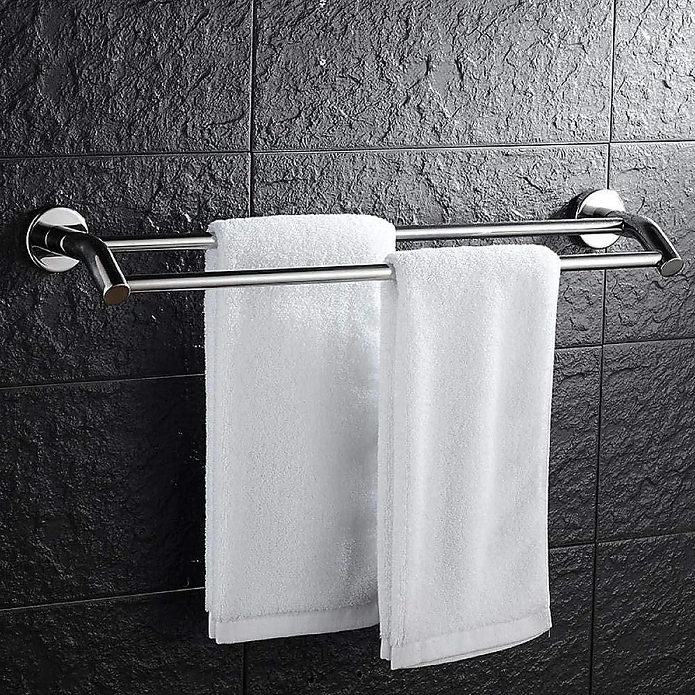 Double Chrome Towel Bar, Double Bar Design, 635mm - Della Francesca