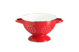 ENAMEL COLANDER - RED/WHITE