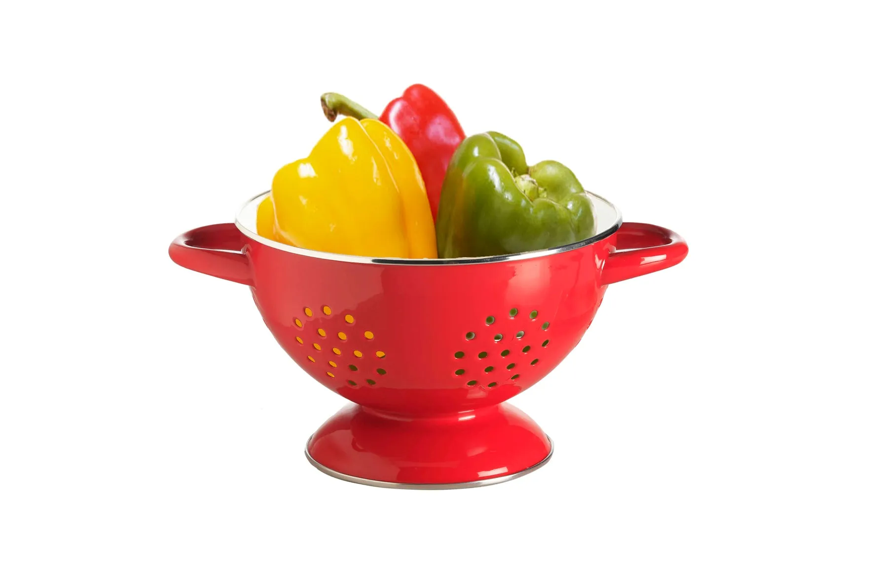 ENAMEL COLANDER - RED/WHITE