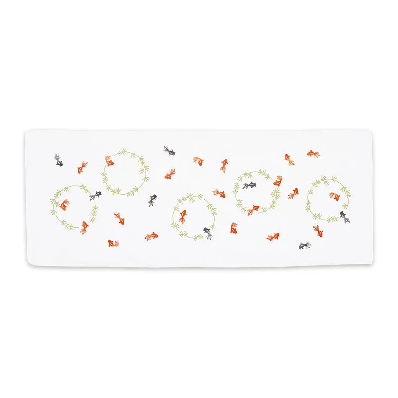 Gauze Hand Towel | Goldfish and Waterweed Vermilion