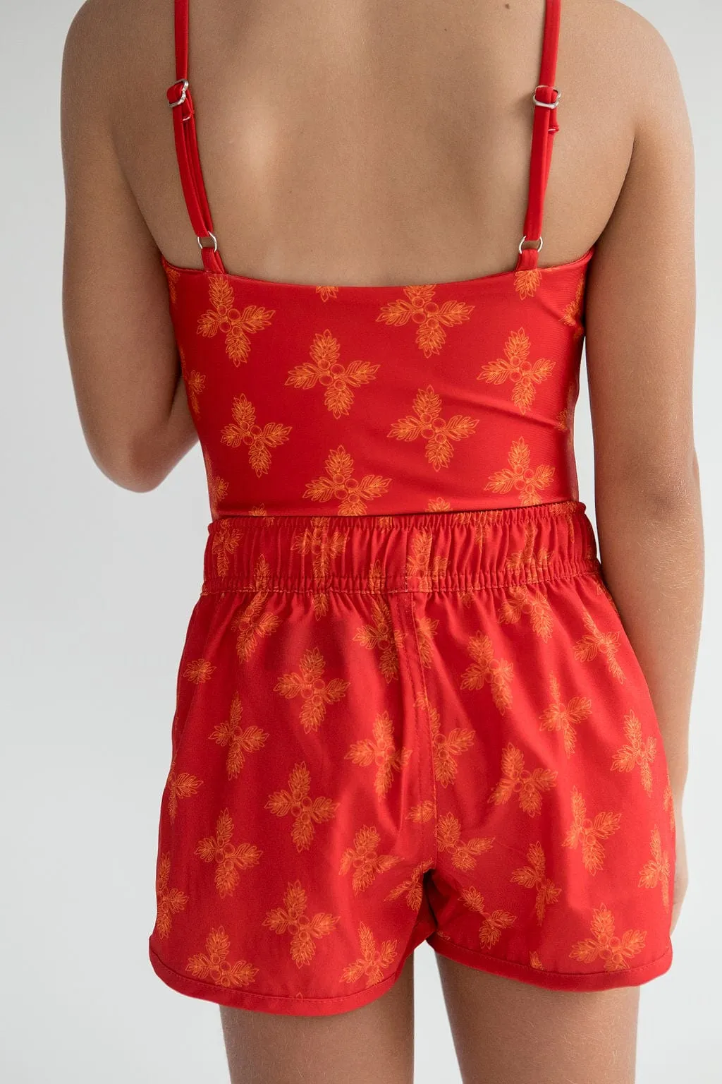 Girl's Red Breadfruit Swim Set 50% Off