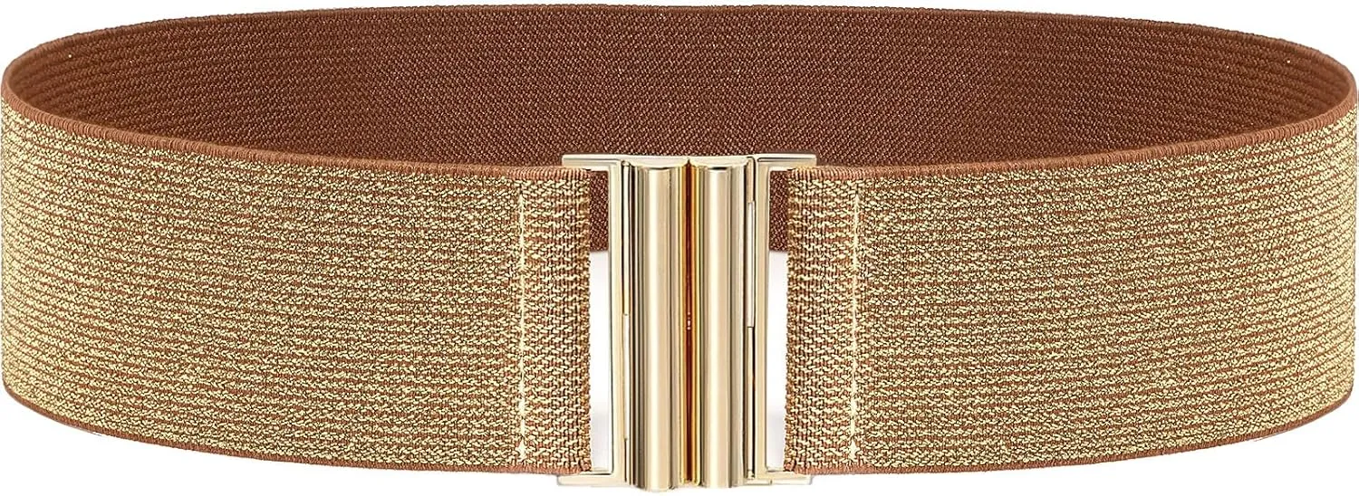 Glamorstar Wide Stretchy Waist Belt for Women Elastic Belt for Dresses