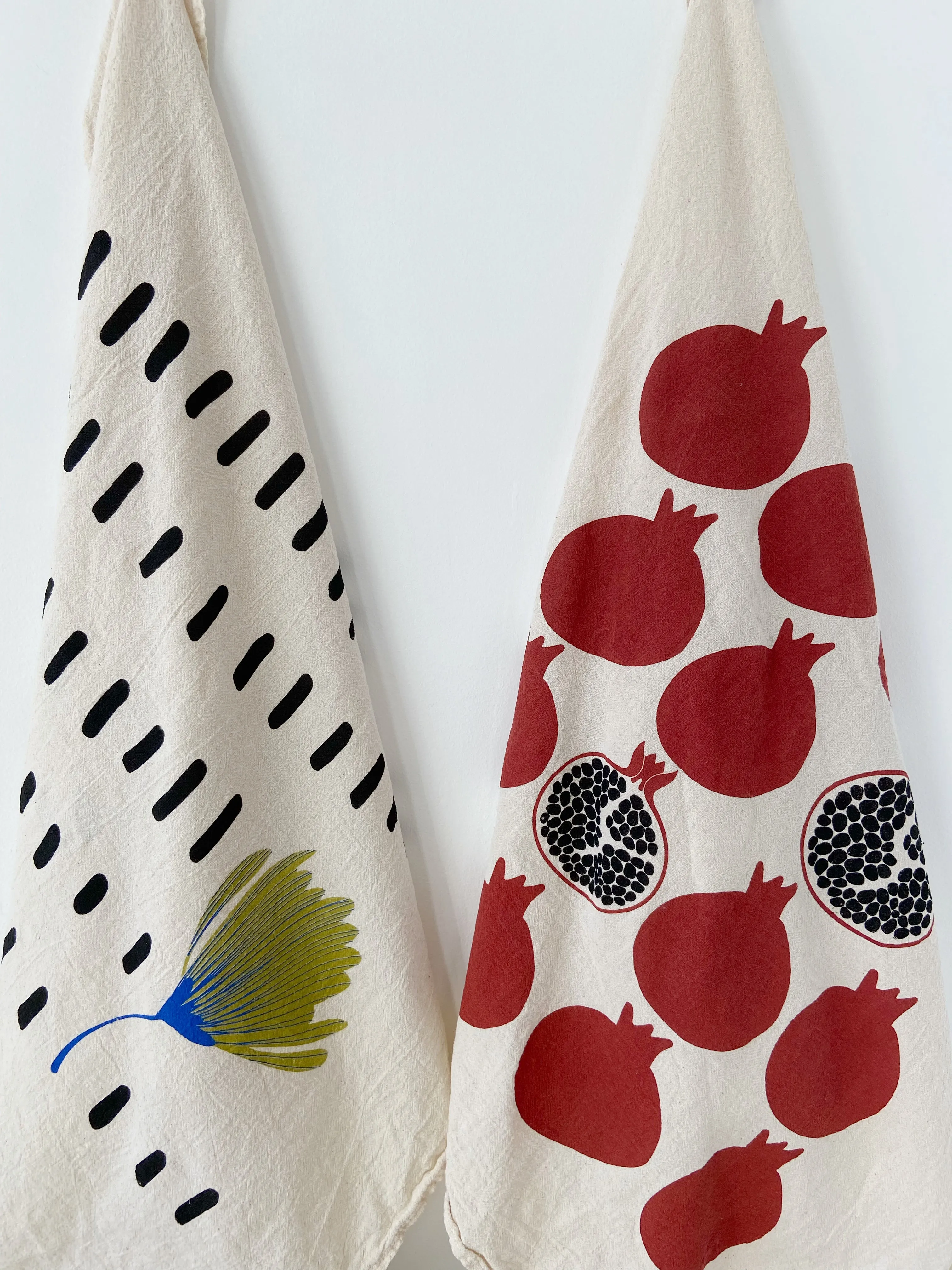 Green Flower Flour Sack Dish Towel