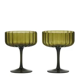 Hazel S/2 Coupe Glass - Olive