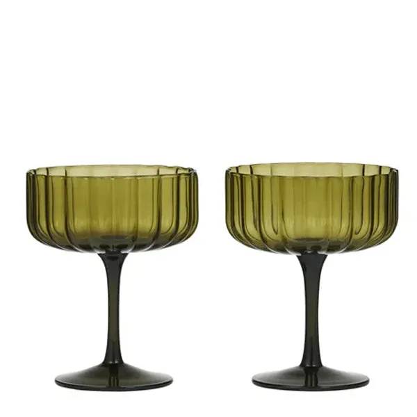 Hazel S/2 Coupe Glass - Olive