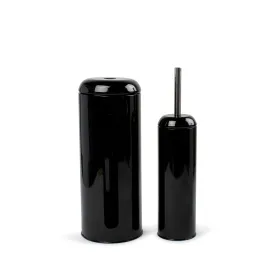 Hepburn Toilet Brush & Roll Holder - 2 Piece - Black