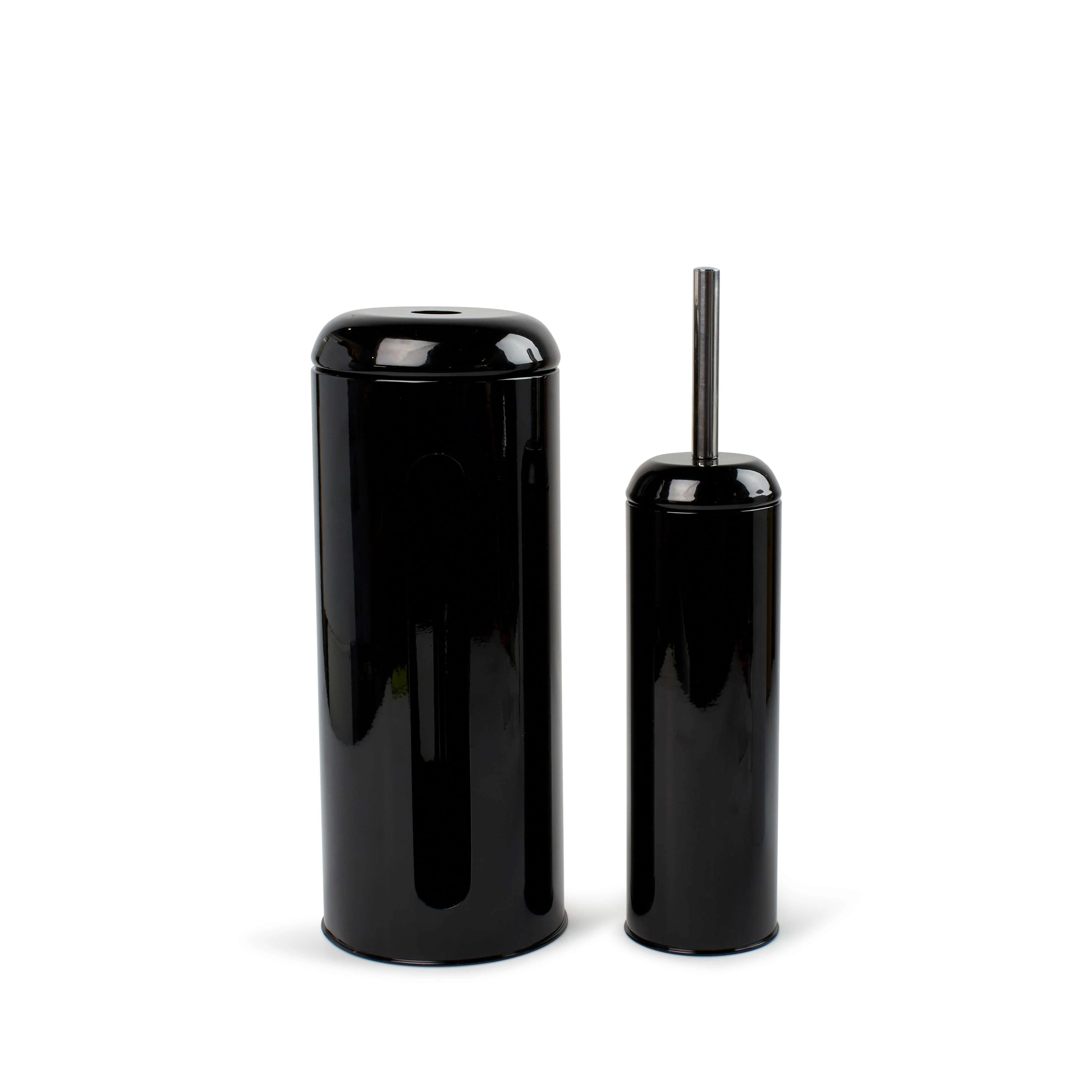 Hepburn Toilet Brush & Roll Holder - 2 Piece - Black