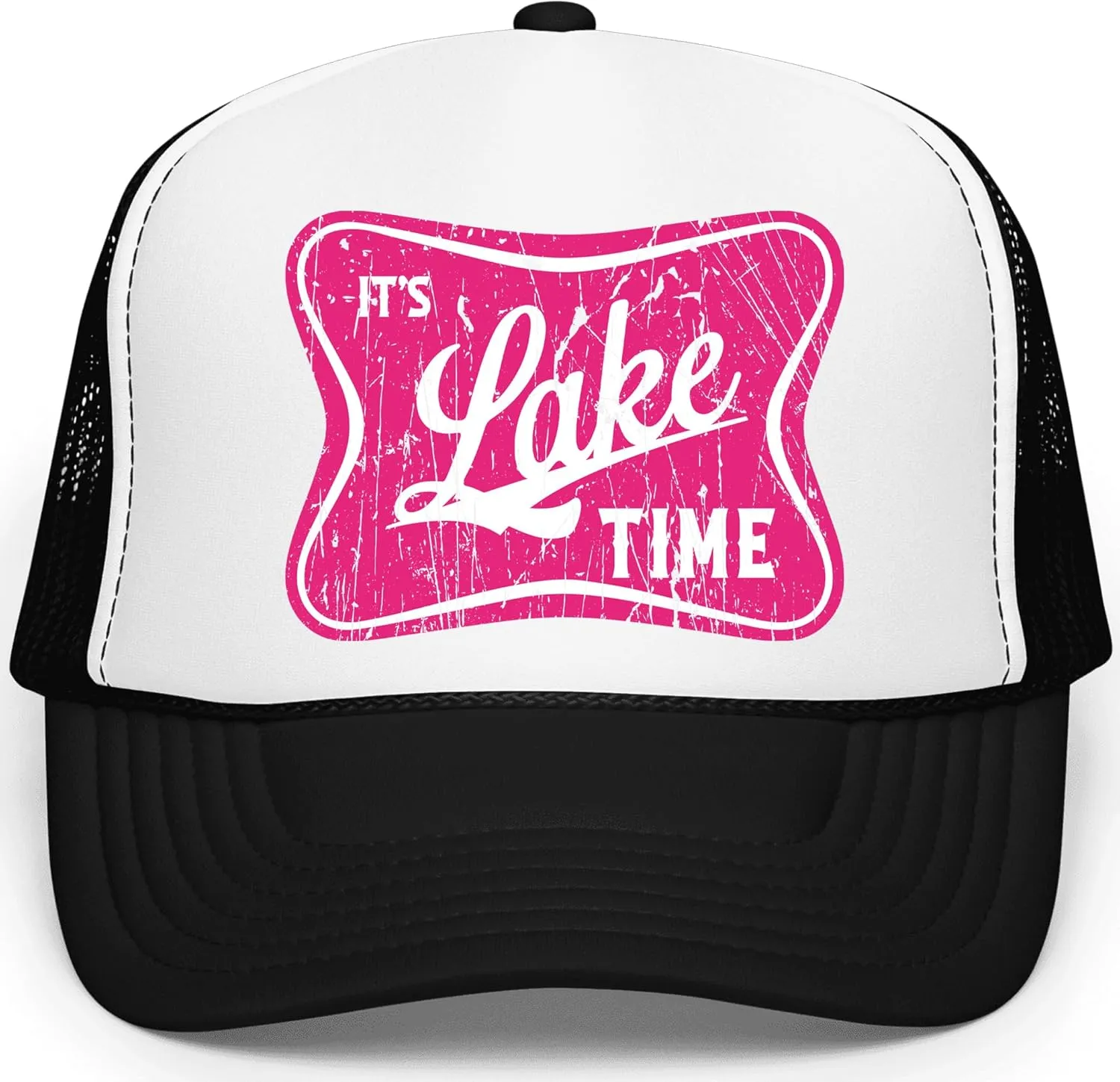 It's Lake Time Summer Classic 5 Panel Foam Front Mesh Snap Back Trucker Hat