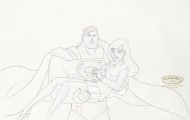 Justice League Original Production Drawing: Superman and Lois Lane