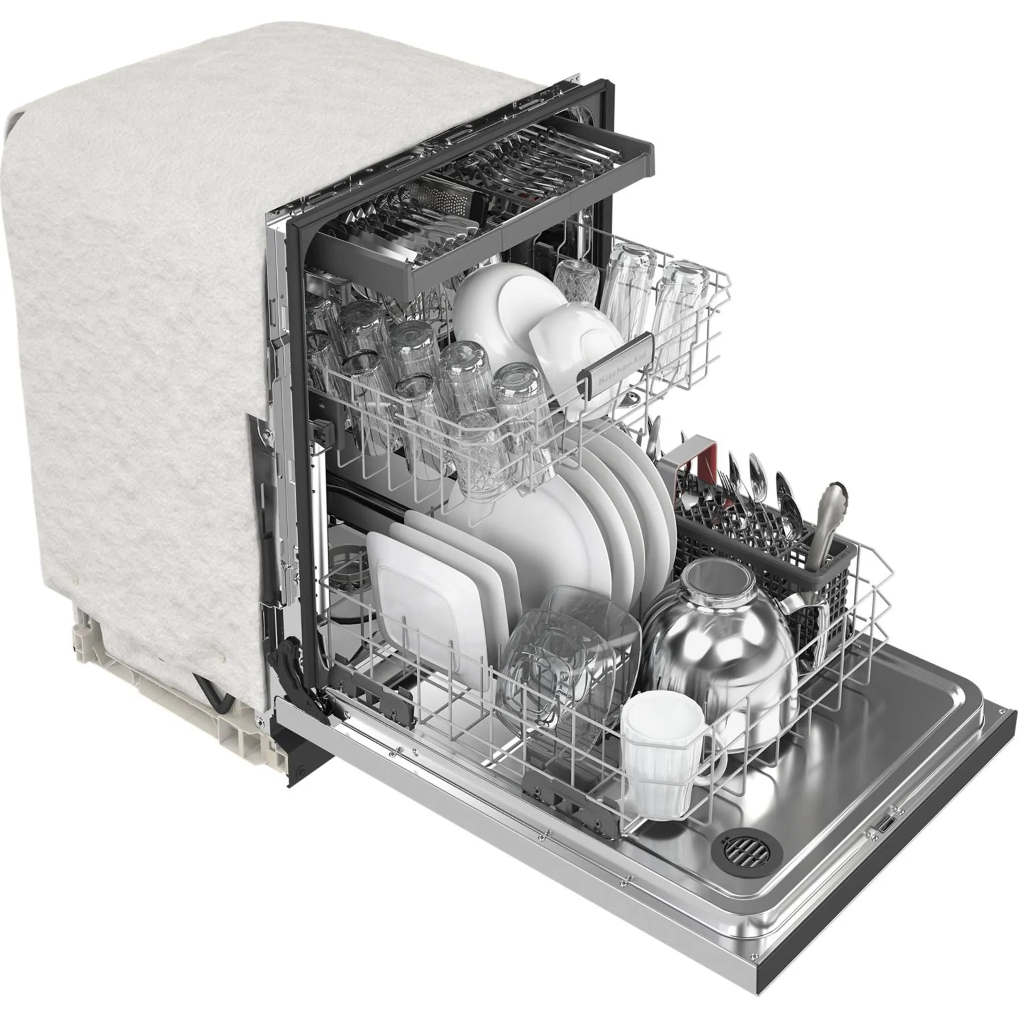 KitchenAid  39 dBA Dishwasher in PrintShield Finish with Third Level Utensil Rack (KDFE204KPS)